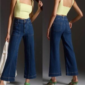 Anthropologie Pilcro The Skipper Seamed High-Rise Cropped Wide-Leg Jeans Sz 27